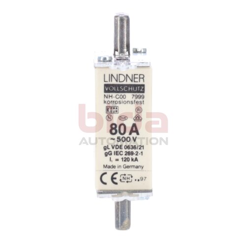 Lindner NH-C00 7999 80A-500V Sicherungseinsatz fuse insert