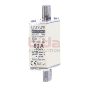 Lindner NH-C00 7999 80A-500V Sicherungseinsatz fuse insert