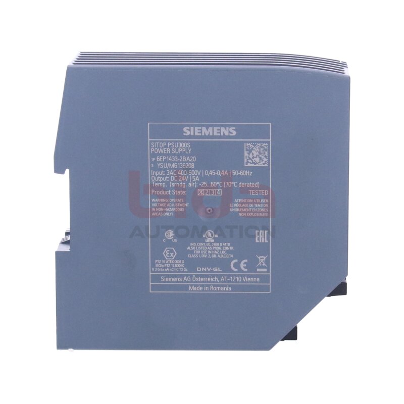 Siemens 6EP1 433-2BA20 / 6EP1433-2BA20 SITOP PSU300S 24 V/5 A Geregelte Stromversorgung / Power supply