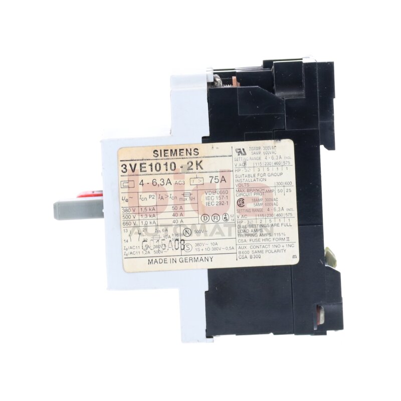 Siemens 3VE1010-2K Leistungsschalter Circuit Breaker 4-6,3A 380V