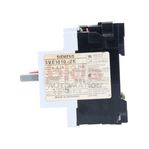 Siemens 3VE1010-2K Leistungsschalter Circuit Breaker 4-6,3A 380V