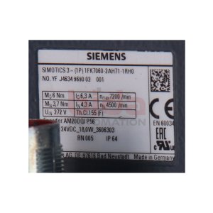 Siemens 1FK7060-2AH71-1RH0 / 1FK7 060-2AH71-1RH0 SIMOTICS...