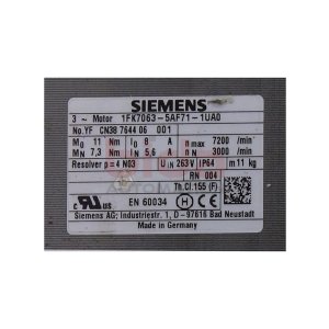 Siemens 1FK7063-5AF71-1UA0 / 1FK7 063-5AF71-1UA0 SIMOTICS...