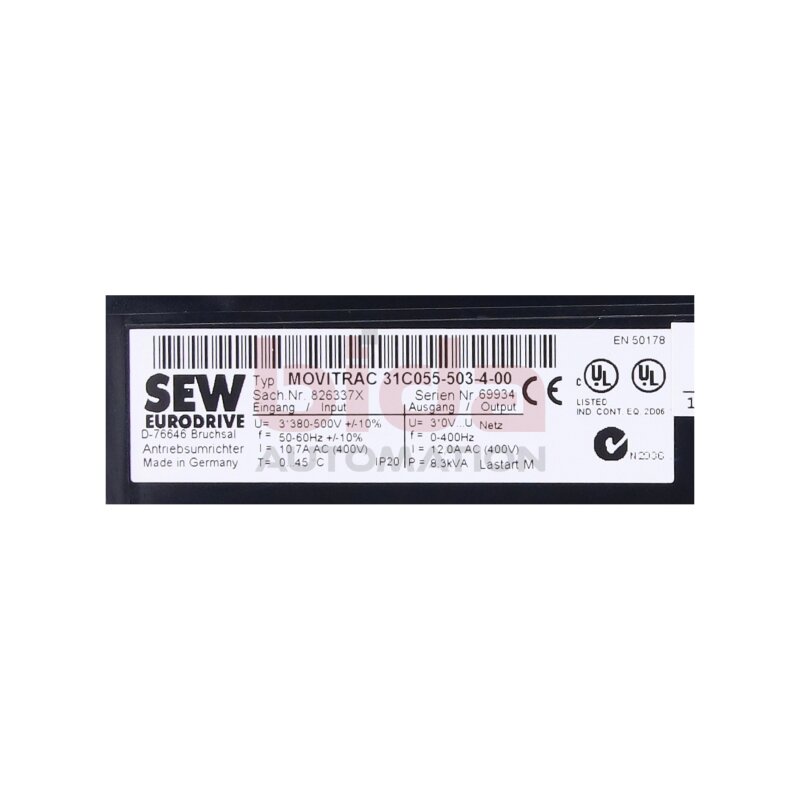 SEW 31C055-503-4-00 (826337X) Frequenzumrichter/ Frequency converter