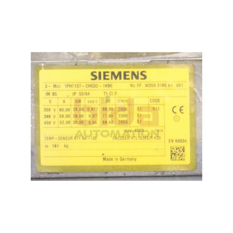 Siemens 1PH7137-2HG32-1KB0 / 1PH7 137-2HG32-1KB0 SIMOTICS M Kompakt-Asynchronmotor