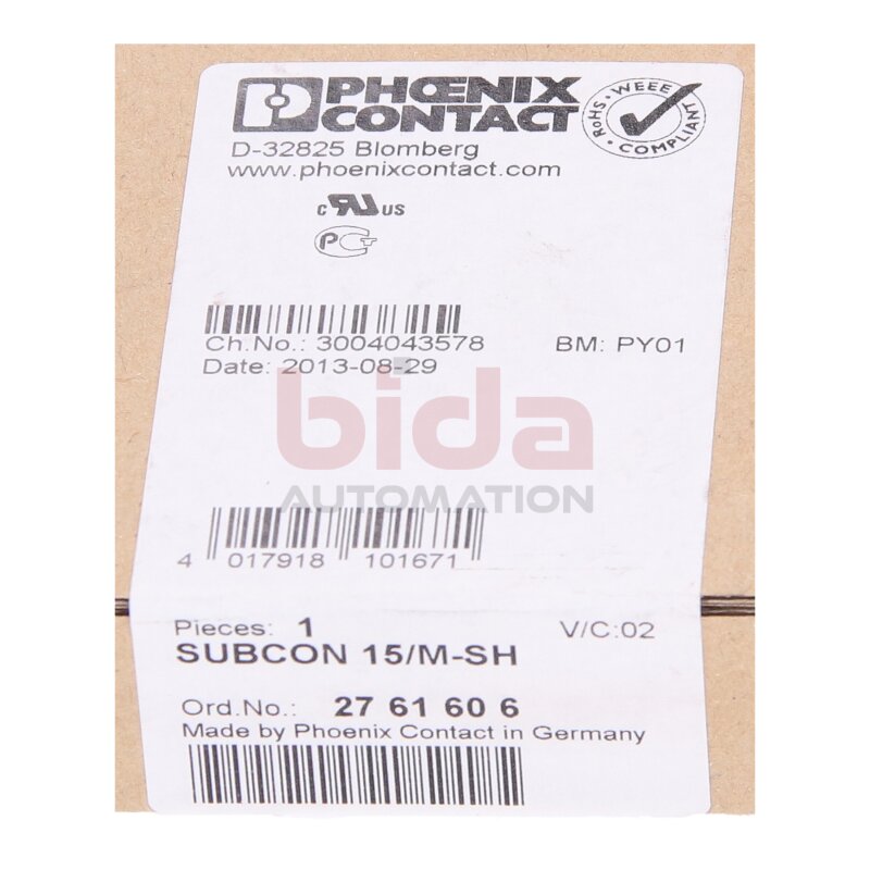 Phoenix SUBCON 15/M-SH (2761606) Busstecker / Bus connector