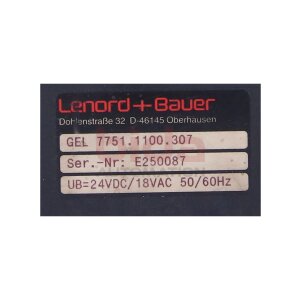 Leonard+Bauer GEL 7751.1100.307 Bedienpanel / Control panel
