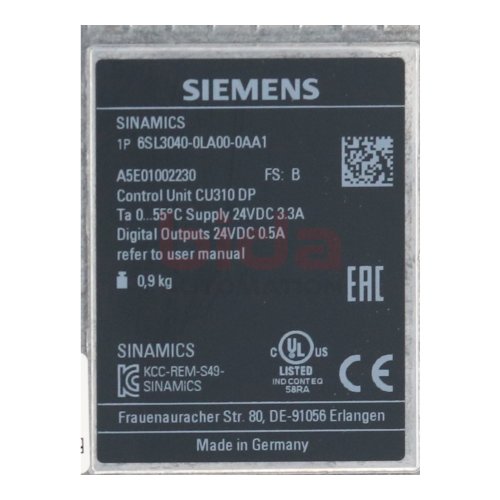 Siemens 6SL3040-0LA00-0AA1 SINAMICS Control Unit