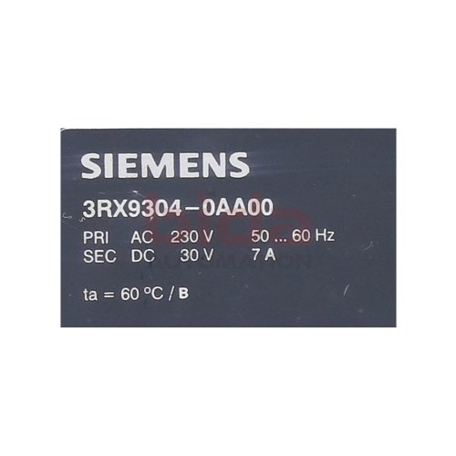 Siemens 3RX9304-0AA00 / 3RX9 304-0AA00 AS-INTERFACE NETZTEIL / AS-INTERFACE POWER SUPPLY UNIT 30VDC 230 VAC 7A