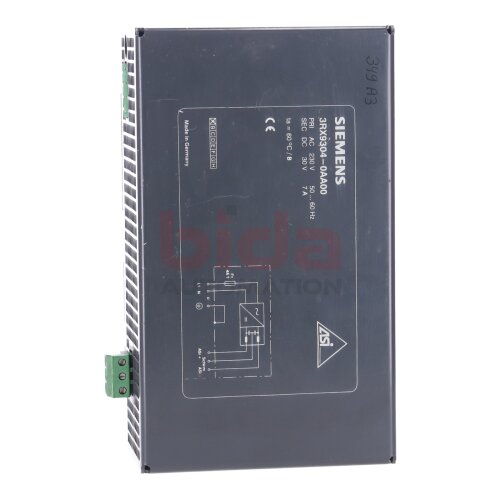 Siemens 3RX9304-0AA00 / 3RX9 304-0AA00 AS-INTERFACE NETZTEIL / AS-INTERFACE POWER SUPPLY UNIT 30VDC 230 VAC 7A