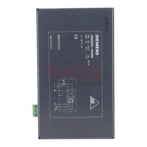 Siemens 3RX9304-0AA00 / 3RX9 304-0AA00 AS-INTERFACE NETZTEIL / AS-INTERFACE POWER SUPPLY UNIT 30VDC 230 VAC 7A