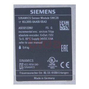 Siemens 6SL3055-0AA00-5BA3 / 6SL3 055-0AA00-5BA3 S120...