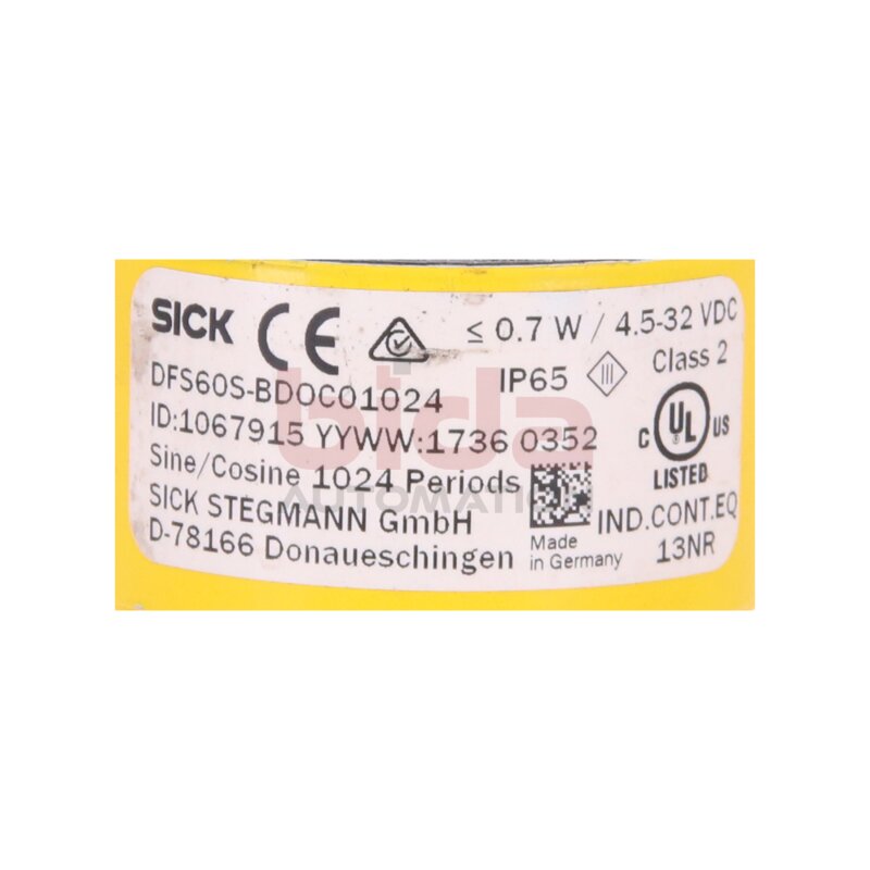 SICK DFS60S-BD0C01024 Inkremental-Encoder 4,5- 32 VDC