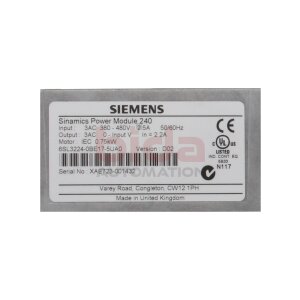 Siemens 6SL3224-0BE17-5UA0 SINAMICS G120 Power Module PM...