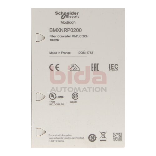 Schneider Electric BMXNRP0200 Glasfaser-Konverter Fiber Converter MM/LC 2CH