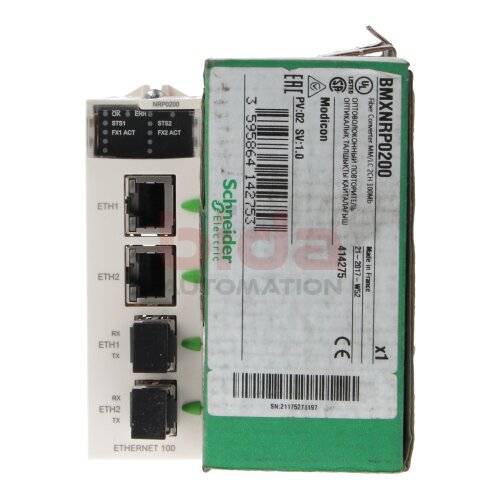 Schneider Electric BMXNRP0200 Glasfaser-Konverter Fiber Converter MM/LC 2CH