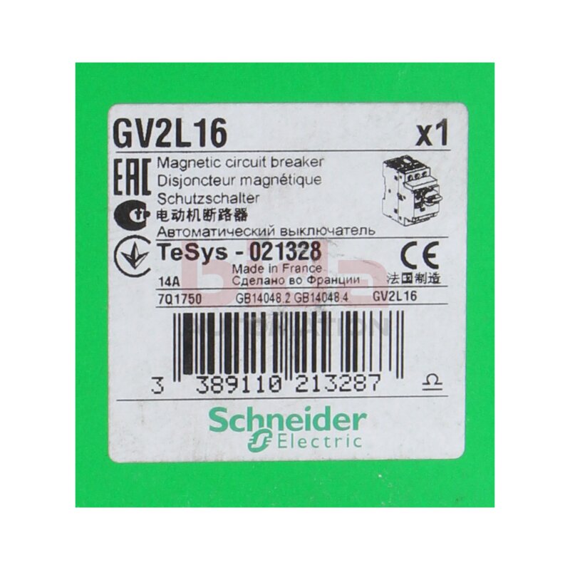 Schneider Electric GV2L16 Motor Schutzschalter / Motor Magnetic Circuit Breaker