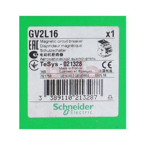 Schneider Electric GV2L16 Motor Schutzschalter / Motor Magnetic Circuit Breaker