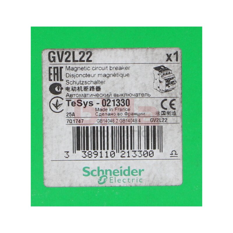 Schneider Electric GV2L22 Motorschutzschalter 3p, 25A motor protection switch
