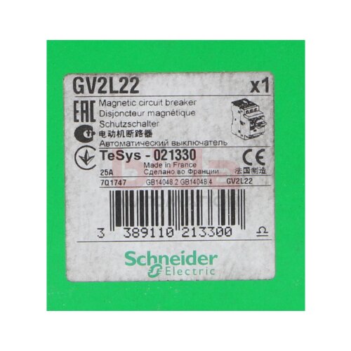 Schneider Electric GV2L22 Motorschutzschalter 3p, 25A motor protection switch