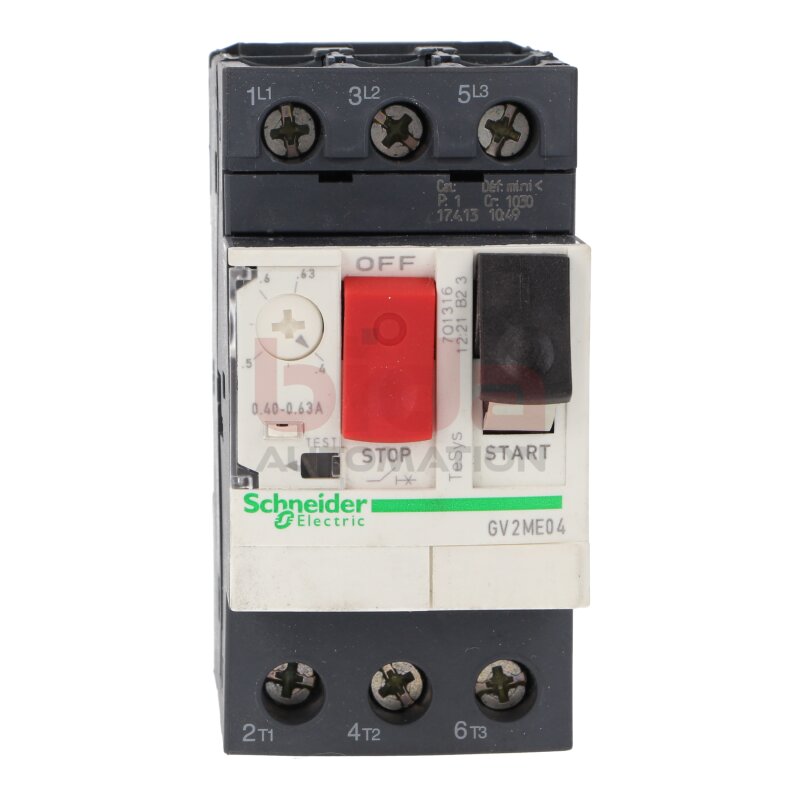 Schneider Electric GV2ME04 Motorschutzschalter, 3p, 0,4-0,63A motor protection switch