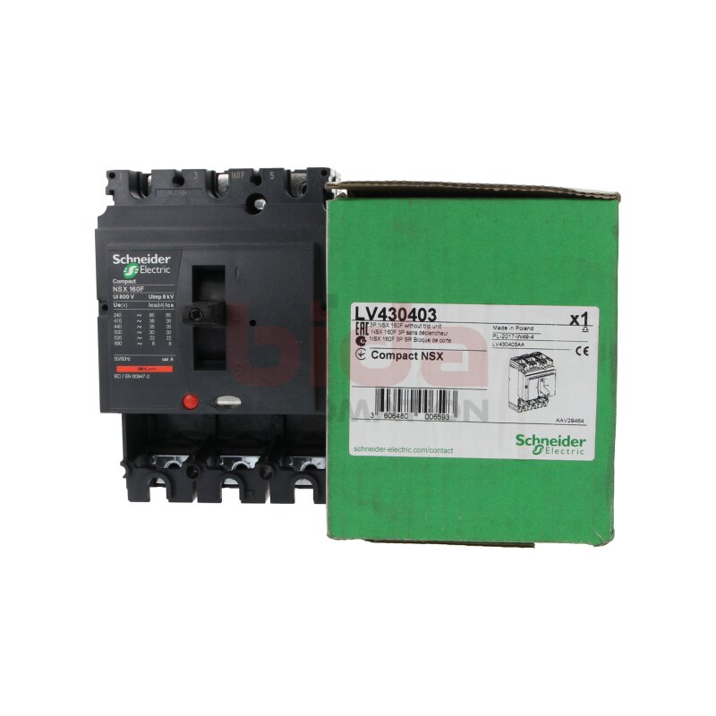 Schneider Electric LV430403 (NSX160F) Kompaktleistungsschalter ComPact NSX160F3P 160A molded case circuit breakers