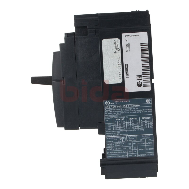 Schneider Electric LV430406 Kompaktschalter Grundschalter 3P 160A f&uuml;r 50kA/415V AC compact switch
