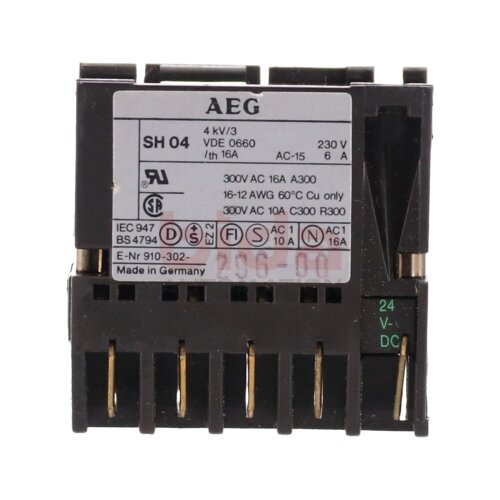 AEG SH04 22E Hilfssch&uuml;tz Auxiliary Contactor 230V 6A