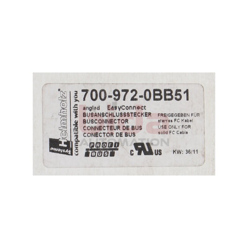 Helmholz 700-972-0BB51 PROFIBUS connector, angled Profibus-Stecker