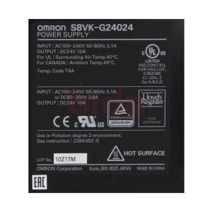 Omron S8VK-G24024 Stromversorgung Power Supply DC24V 10A...