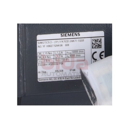 Siemens SIMOTICS S 1FK7032-2AK71-1QG0 / 1FK7032-2AK71-1QG0 Synchronmotor