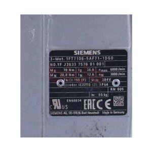 Siemens 1FT7108-5AF71-1DG0 / 1FT7 108-5AF71-1DG0 SIMOTICS...