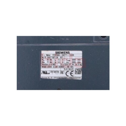 Siemens 1FK7084-2AF71-1UH0 SIMOTICS S Synchronmotor 1FK7-CT PN=3 Synchronous motor