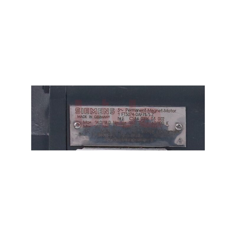 Siemens 1FT5074-0AF71-1-Z Permanent-Magnet-Motor