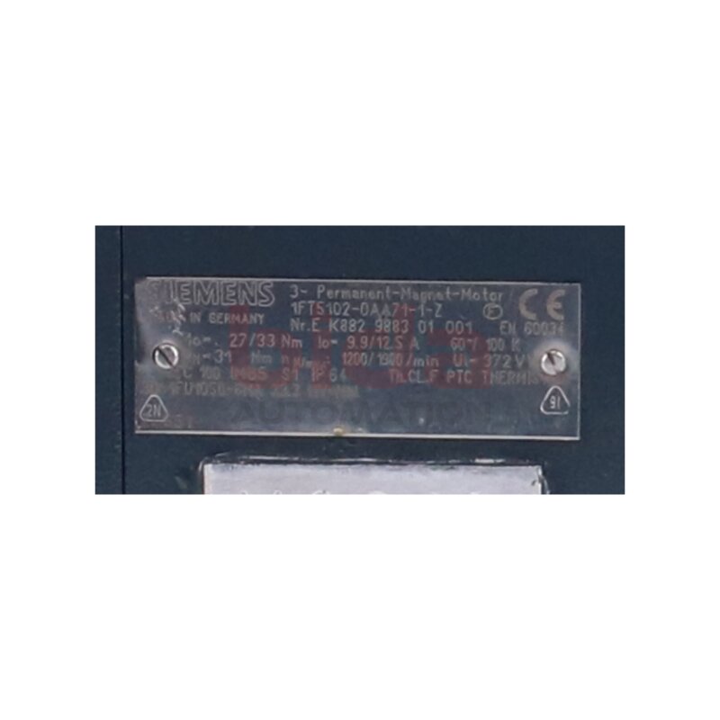 Siemens 1FT5102-0AA71-1-Z / 1FT5 102-0AA71-1-Z Permanent-Magnet-Motor
