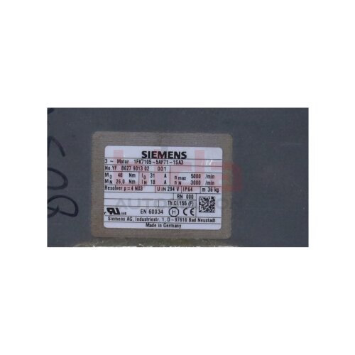 Siemens 1FK7105-5AF71-1SA3 SIMOTICS S Synchron-Servomotor Synchronous servo motor