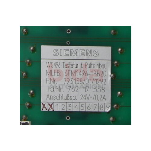 Siemens 6FM1496-1BB20 Keyboard Panel Tastatur 6FM1 496-1BB20