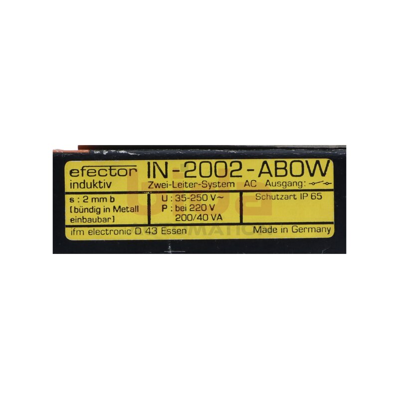 ifm electronic IN-2002-ABOW Induktiver Sensor Zwei-Leiter-System Inductive Sensor Two-wire system