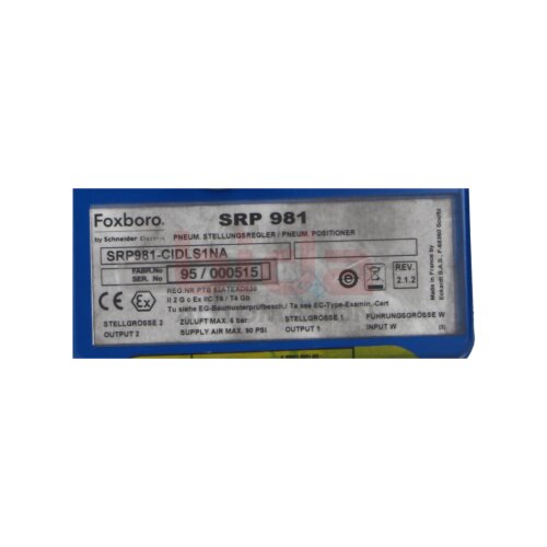 Foxboro SRP981-CIDLS1NA Pneumatischer Stellungsregler Pneumatic Positioner
