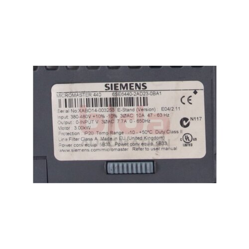 Siemens 6SE6440-2AD23-0BA1 Frequenzumrichter 6SE6 440-2AD23-0BA1 Frequency Converter