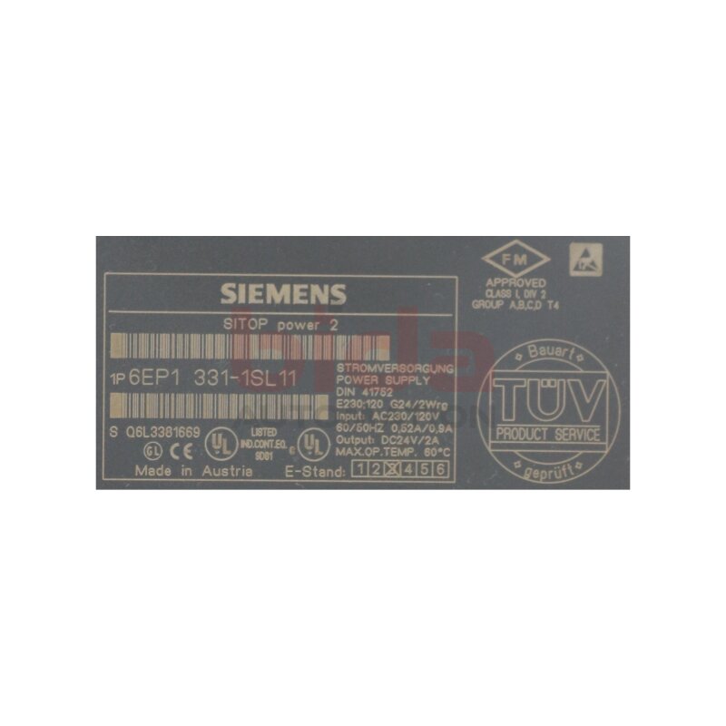 Siemens Sitop Power 2 A 6EP1 331-1SL11 Stromversorgung Power Supply