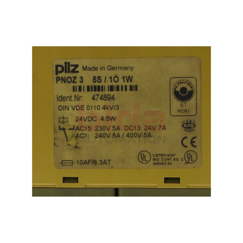 PILZ PNOZ35S/1&Ouml;1W (474894) Sicherheitsschaltger&auml;t Safety relay