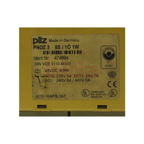 PILZ PNOZ35S/1&Ouml;1W (474894) Sicherheitsschaltger&auml;t Safety relay