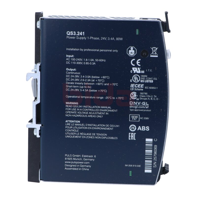 Puls QS3.241 Hutschienen-Netzteil f&uuml;r 1-Phasen-Systeme Power Supply Netzteil