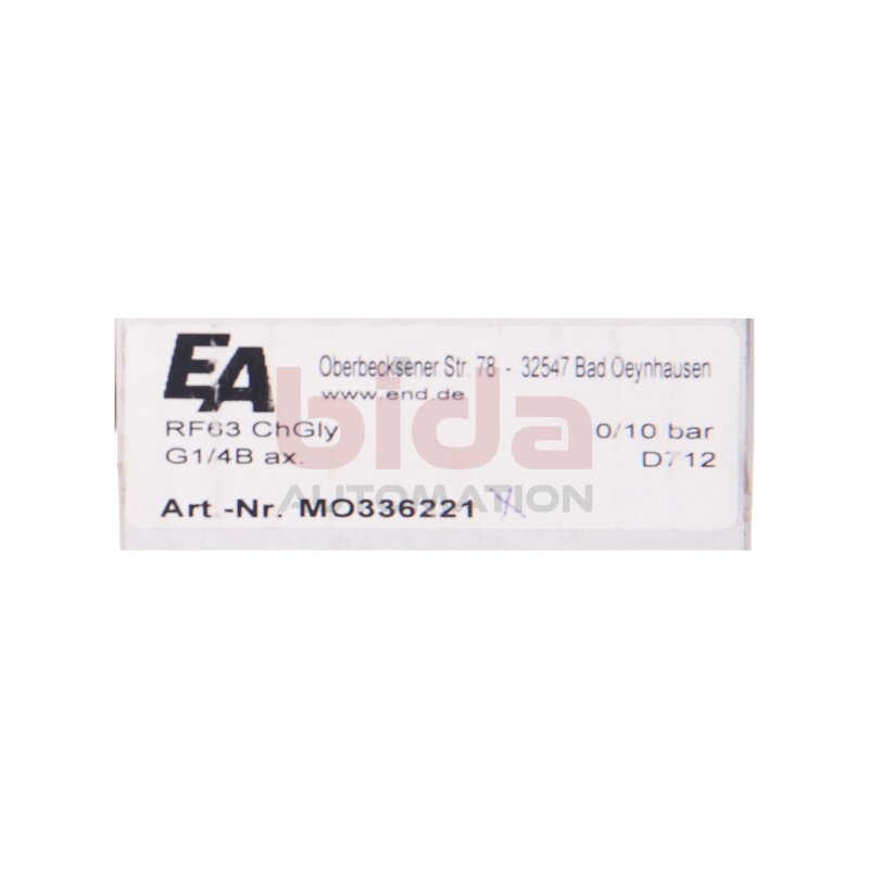 END MO336221 Manometer, d63, 0-10bar,Glyzerinf&uuml;llung Manometer, d63, 0-10bar axially, Glycerine