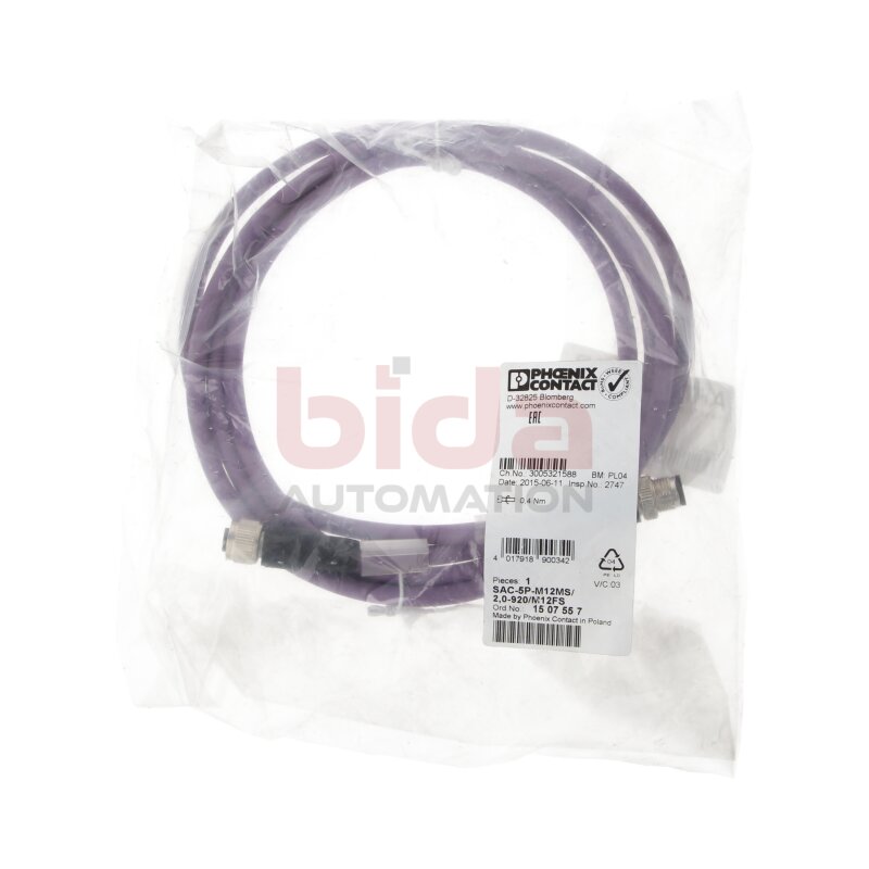 Phoenix Contact SAC-5P-M12MS/2,0-920/M12FS (1507557) Bussystem-Kabel / bus system cable