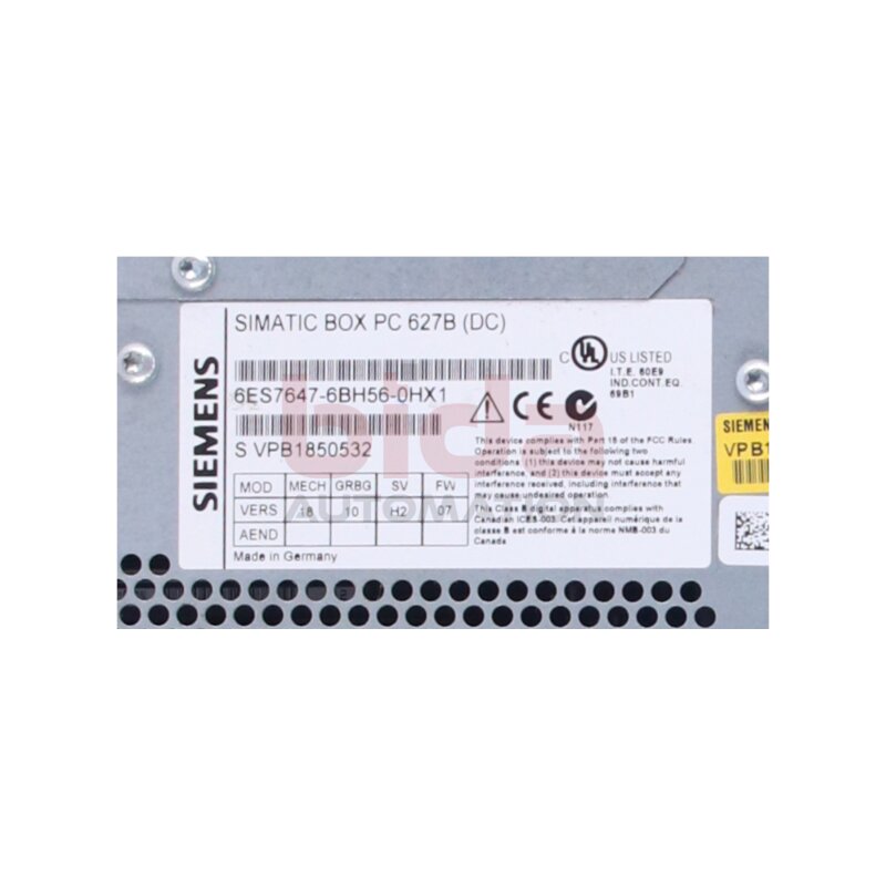 Siemens 6ES7647-6BH56-0HX1 / 6ES7 647-6BH56-0HX1 SIMATIC  Box-PC 627B