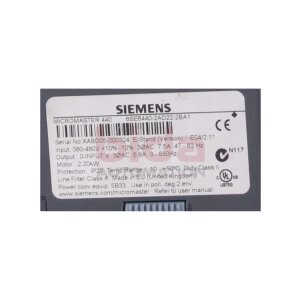 Siemens 6SE6440-2AD22-2BA1 Micromaster 440...