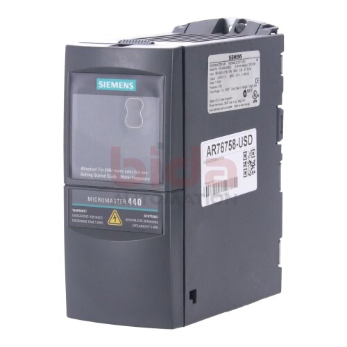 Siemens 6SE6440-2UD21-1AA1 (6SE6 440-2UD21-1AA1) MICROMASTER 440 Frequenzumrichter Frequency Converter