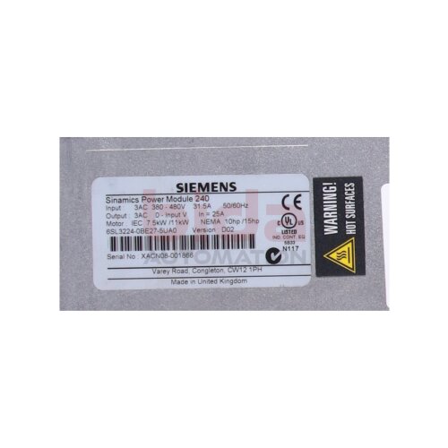 Siemens 6SL3224-0BE27-5UA0 Frequenzumrichter frequency converter